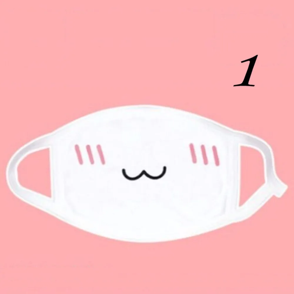 Kaomoji kun/1 шт. белый цвет милый аниме смайлик маска для рта женщин и девочек забота о