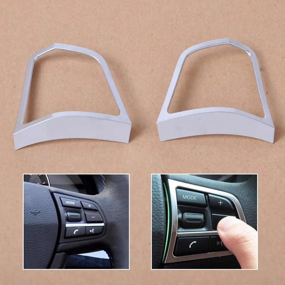 

CITALL New Sliver Matt Chrome Steering Wheel Switch Cover Molding Trim for BMW 5 Series F10 520 528i 2011 2012 2013