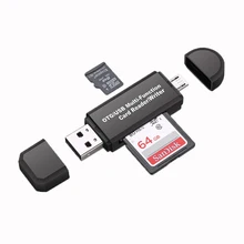 2 в 1 USB OTG кард-ридер флэш-накопитель высокоскоростной USB 2,0 универсальный OTG TF/SD карта для Android телефона компьютерный удлинитель-переходник