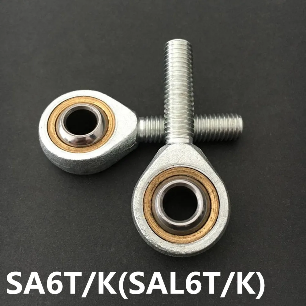 

10pcs SA6T/K POSA6 6mm right hand male outer thread metric rod end joint bearing Free shipping SA6 SAL6/T/K SAL6