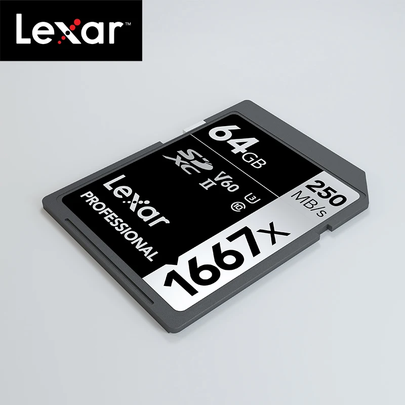 Lexar 1667x до 250 МБ/с. флэш-память sd card 64 Гб 128 V60 UHS-II U3 карты высокой скорости 256 карта SDXC Для 3D 4K HD видео