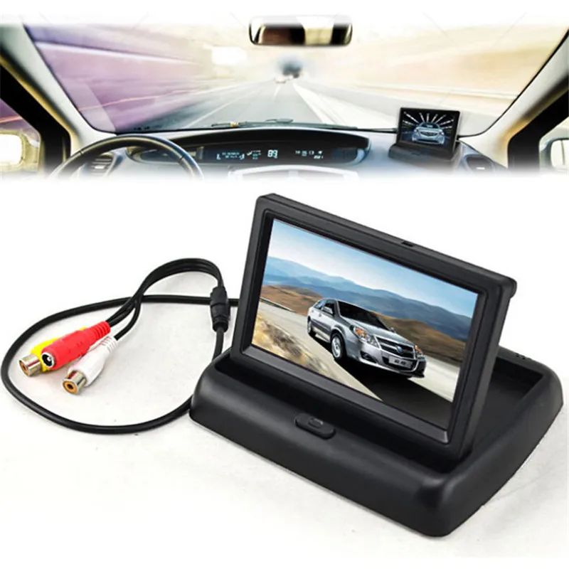 

4.3" TFT LCD Foldable Monitor For Car Reverse Rear View System Camera GPS DVD Fashion 17Sept6