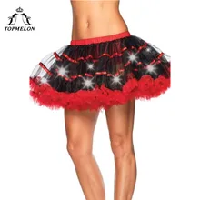 TOPMELON светящаяся мини-юбка женская Тюлевая юбка женские летние юбки с освещением сетка бутон для клубных вечерние танцевальные шоу