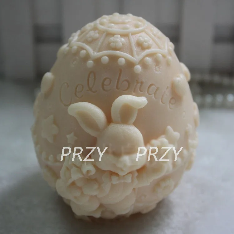 

DIY 3D Eggs rabbit Easter Bunny handmade silicone soap candle cake decoration chocolate mold