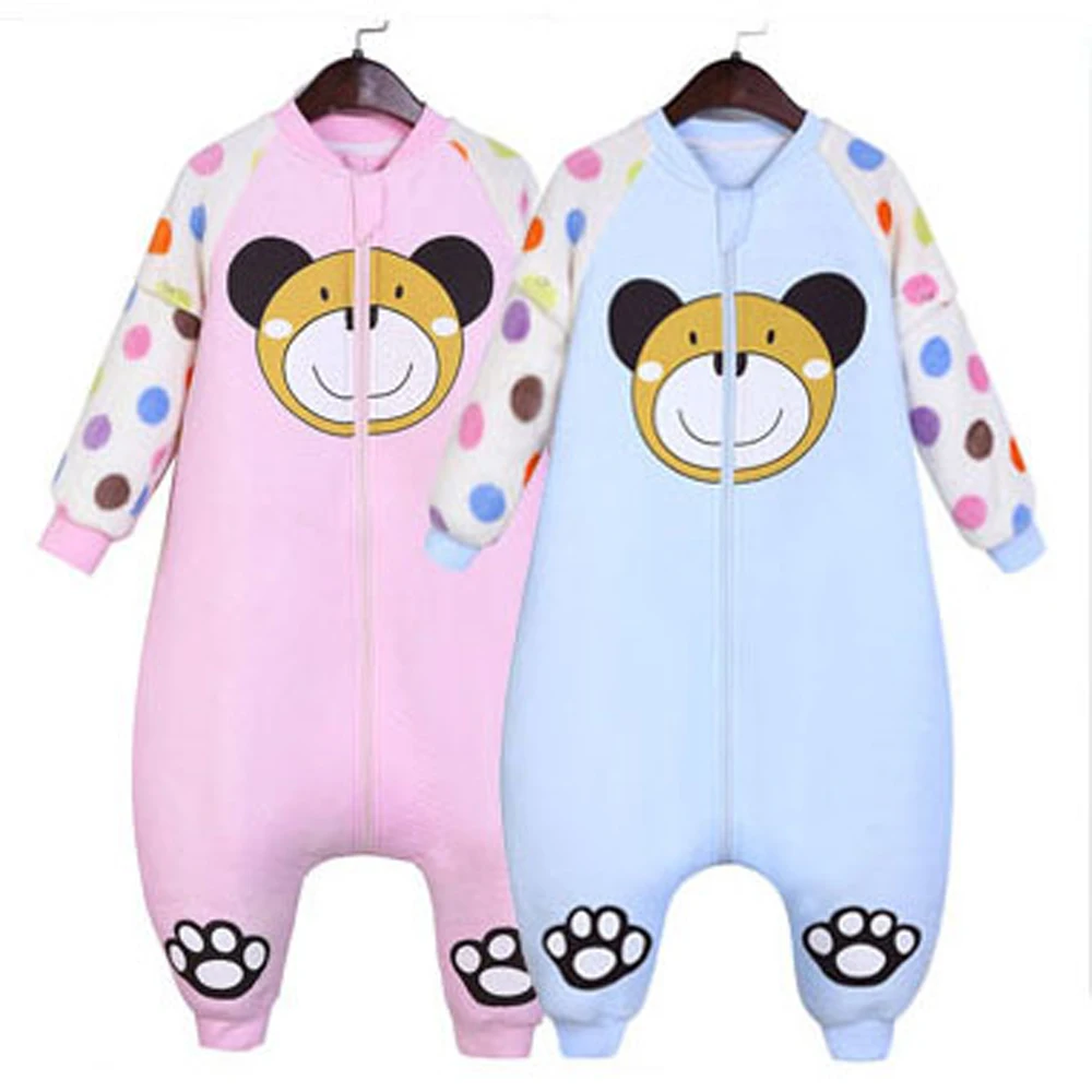 Autumn Winter Newborn Baby Sleeping Bag Children Cotton Detachable Long sleeve Blanket Sleepers