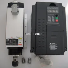 Фрезерный шпиндель с ЧПУ мотор с воздушным охлаждением шпинделя 4 кВт 4 подшипника и 4.0kw VFD/инвертор переменной частоты драйвер шпинделя контроль скорости