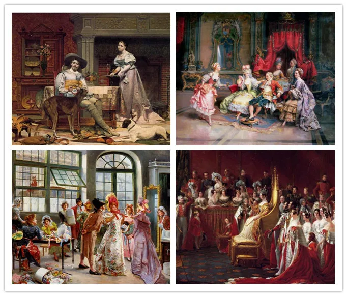 

free shipping lot set classical court figure wedding ceremony canvas prints oil painting on canvas wall art decoration picture