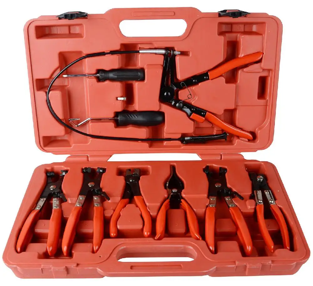 

9PCs Hose Clamp Clip Plier Set Swivel Jaw Flat Angled Band Automotive Removal Tool Clamp Buckle herramientas para el auto