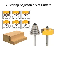 7 шт. набор фреза Регулируемая ножа 1/", 1/4" Поворот с ножом край сплава хвостовик, для деревообработки резак гравировальный инструмент