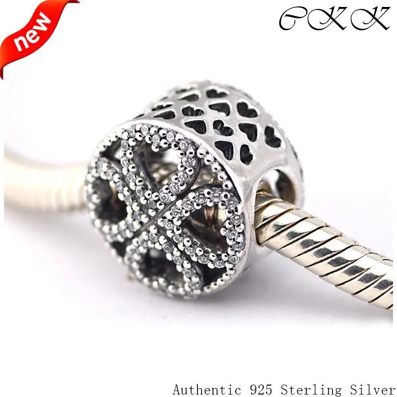 

Beads for Jewelry Making DIY Beaded 100% 925 Sterling Silver Petals of Love Charm , Clear Cz Fit Bracelets Fine Jewelry PF332