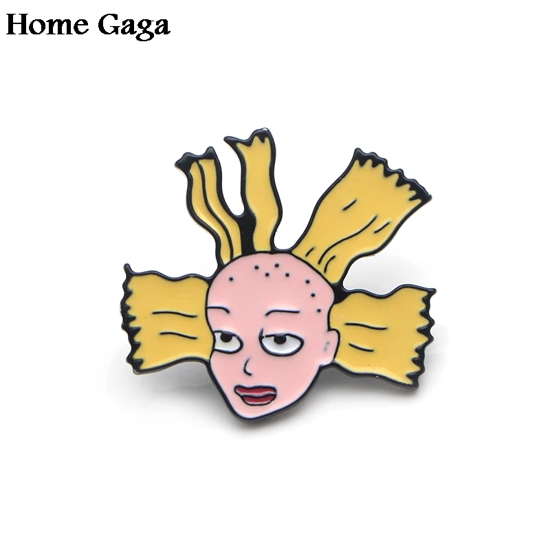 Homegaga мультфильм Забавная девушка цинк галстук смешные булавки броши для рюкзака