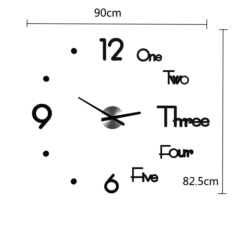 DIY Дети 3D большие кухонные настенные часы Скандинавский современный дизайн большая Наклейка Спальня самоклеющиеся часы домашний Декор Гостиная Nixie