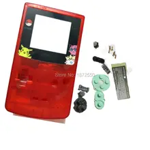 Кристалл красный цвет оболочки для GameboyGBC корпус оболочки заменить специальные Jigglypuff объектив с кнопками 1 комплект Fitment для Gameboy цвет