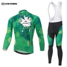 Xintown Велоспорт одежда Зеленый Длинные рукава Велоспорт Джерси множество горных Велосипедный Спорт одежда гоночный велосипед Костюмы Ropa Conjunto Ciclismo