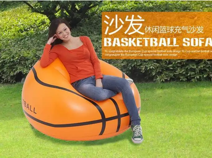 105cm x 75cm x 42cm Big size Adult football inflatable sofa single sofa beanbag chair inflatable stool basketball shape cushion