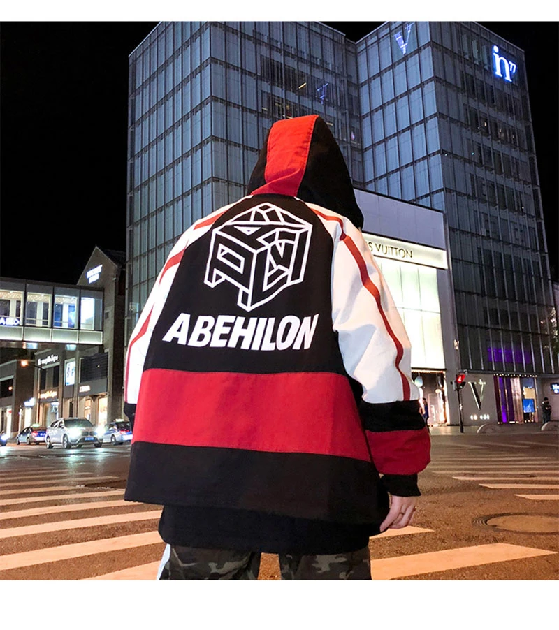 Autumn Spring Jacket Windbreaker Korean Men Hip Hop  (8)