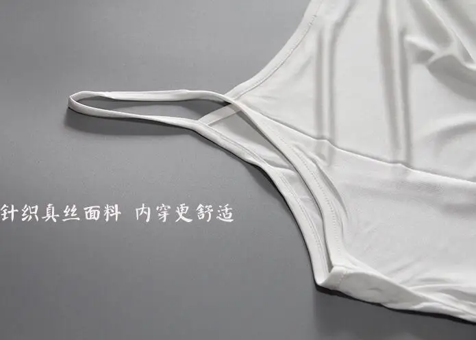 100% Silk Knit Thin Camisole Top Vest Shirt Sleepwear Spaghetti Strap SG307