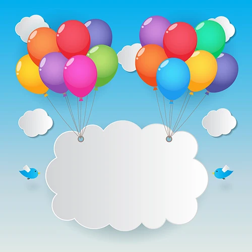 paper cloud colour balloon blue sky bird backdrop vinyl cloth high