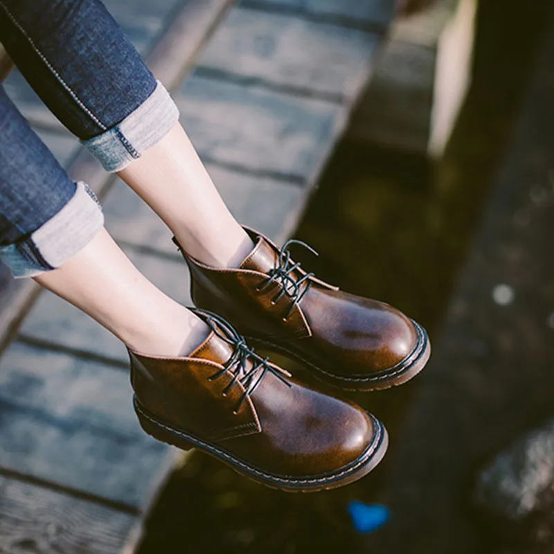 Qpfjqd Soft Cow Split Leather Ankle 