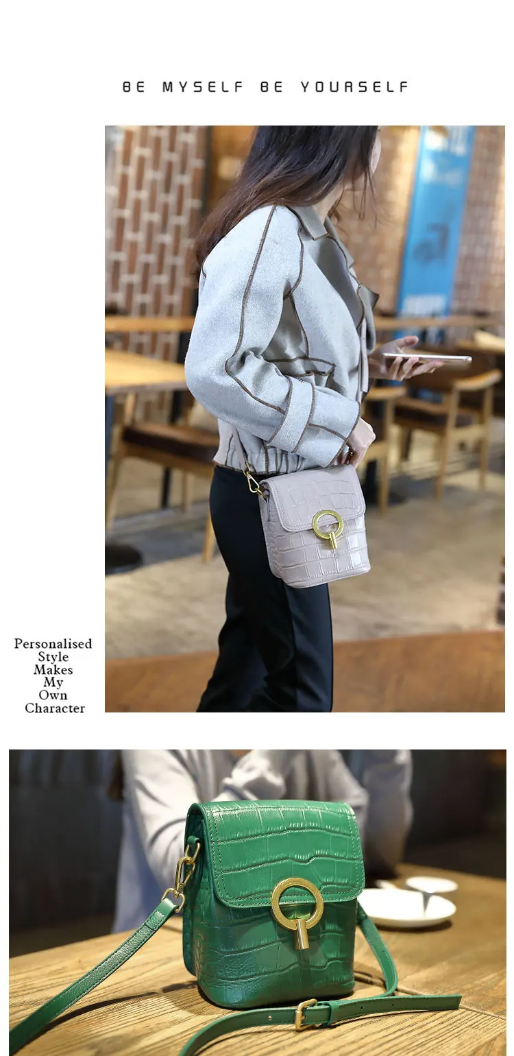 Летняя новая маленькая сумка женская модная сумка из воловьей кожи с первым слоем кожаная сумка-мешок сумка через плечо сумка-мессенджер