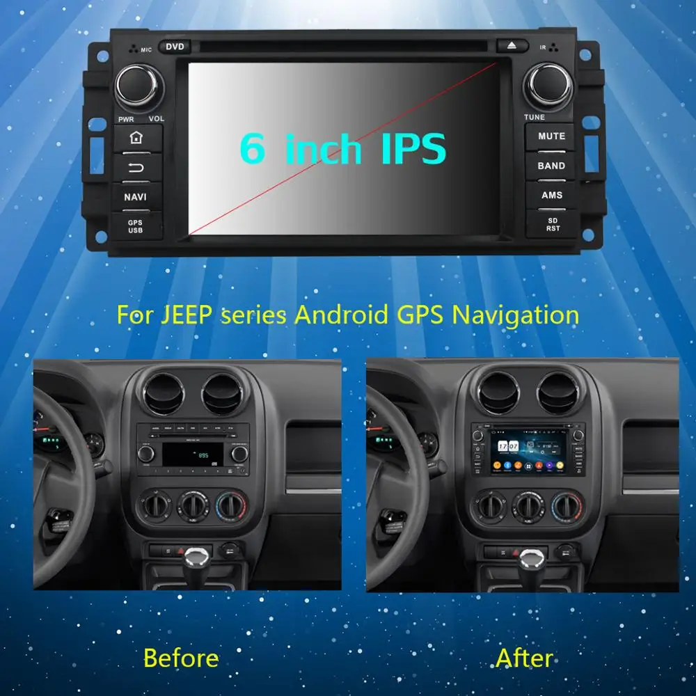 Best 6"IPS 8Core 4G+64G Android 9.0 Car DVD Radio GPS For Jeep 300C Wrangler Unlimited Compass Grand Cherokee Journey DSP CarPlay 2 Best 6"IPS 8Core 4G+64G Android 9.0 Car DVD Radio GPS For Jeep 300C Wrangler Unlimited Compass Grand Cherokee Journey DSP CarPlay 2