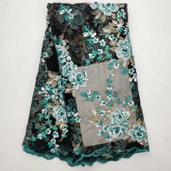 

NEW African Lace Fabric 2019 High Quality Lace Luxury Fabric French Nigerian Beads Lace Fabric 3d Embroidery Wedding Lace A1343