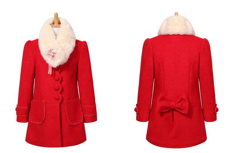 Шерстяное пальто для девочек-подростков; коллекция года; сезон осень-зима; куртки для девочек; детская теплая верхняя одежда; пальто для девочек; одежда; детские куртки