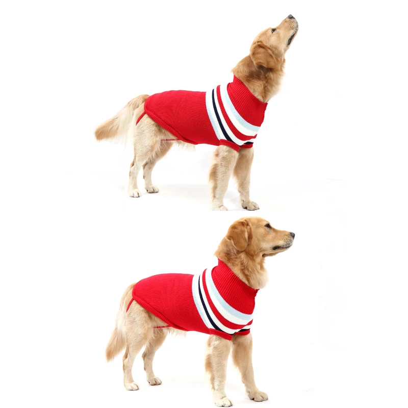 Теплый шерстяной свитер для собак, зимняя утепленная одежда для собак, мягкое пальто для маленьких больших собак, кошек, животных, синего и красного цвета, 8 размеров, Прямая поставка