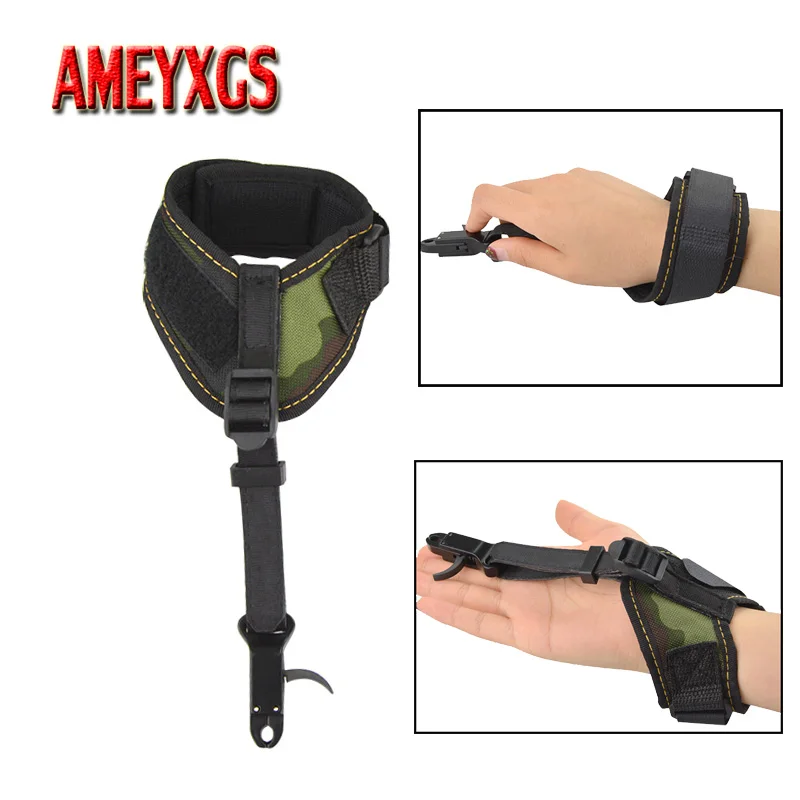 

1pc Archery Compound Bow Release Aid Adjustable Foldback Buckle Strap Wrist Release Shooting Caplier Trigger Hunting Accessories