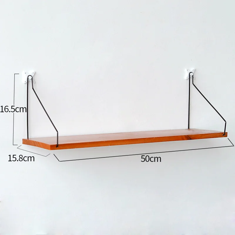 Скандинавская деревянная настенная полка органайзер для хранения на кухне настенная подвесная полка для хранения вещей для спальни гостиной украшение дома - Цвет: Retro color  L