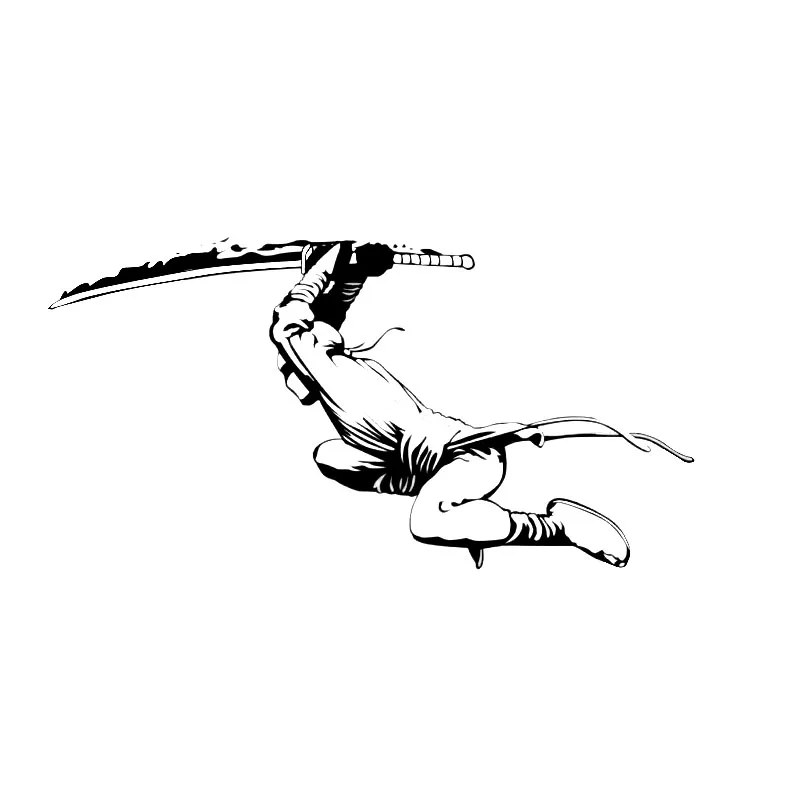 

16,6 см * 8,4 см, персонализированная виниловая наклейка на автомобиль с изображением мальчика-меча ниндзя, стикер для автомобиля, черный/серебряный цвет