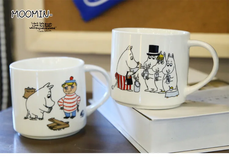 MOOMIN family, милая керамическая кружка Mumin, Кружка для кофе, напитков, чая, снорка, Снегурочка, Nipsu Muumi Snufkin, финская мультяшная молочная детская чашка для воды