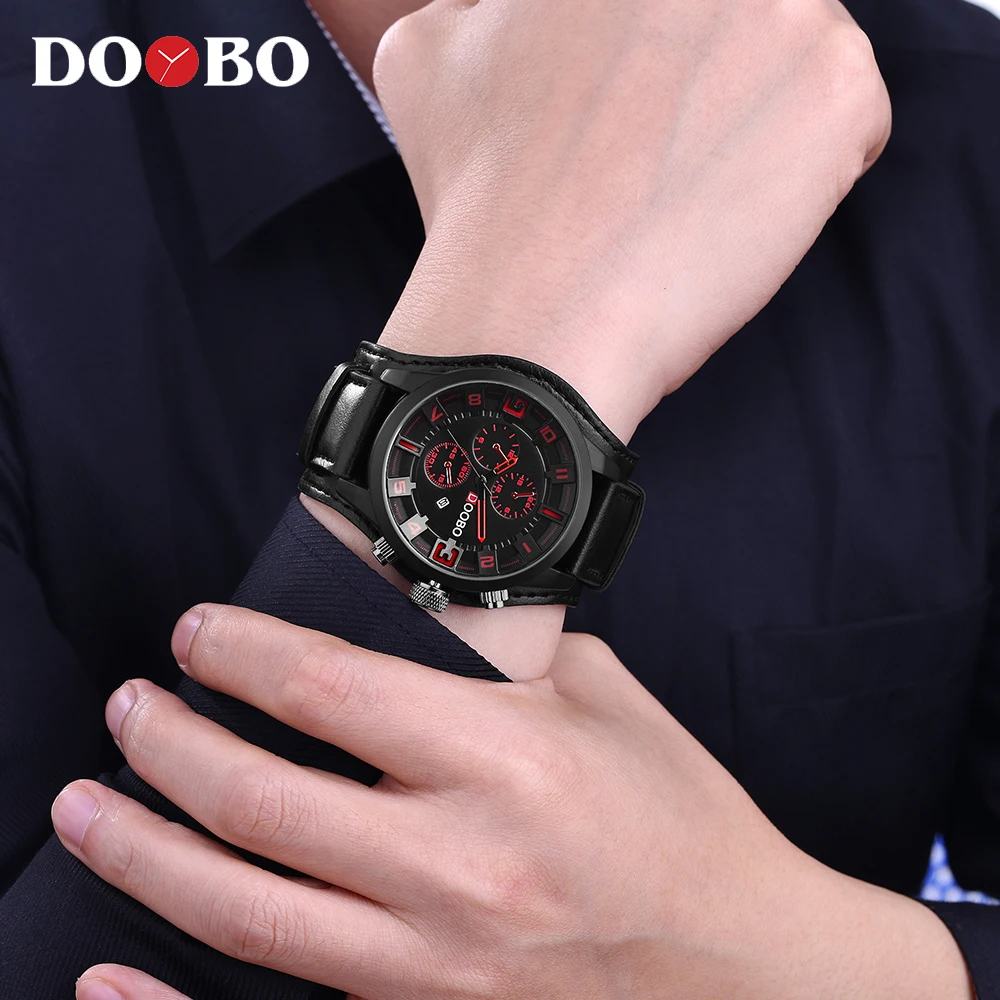 Мужские s часы лучший бренд класса люкс DOOBO мужские часы кожаный ремешок модные кварцевые часы повседневные спортивные наручные часы с календарем часы Relojes