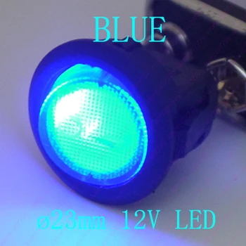 

High Quality 100Pcs Car DIY 23mm Mini Round Rocker Switch 12V/16A LED illuminated Toggle Switch O - Power Switch Push Button