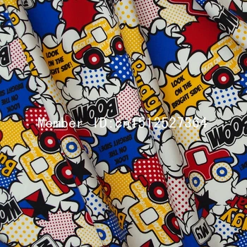 

145cmx100cm Cotton Twill Fabric for handmad, cloth - buggy car and dot(334)