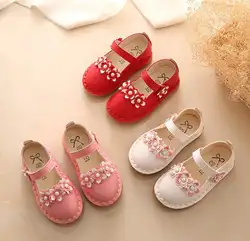 Весна и осень детская Обувь для маленьких девочек принцесса PU Обувь кожаная для девочек корова Мода Мышцы Мокасины подошва для малышей