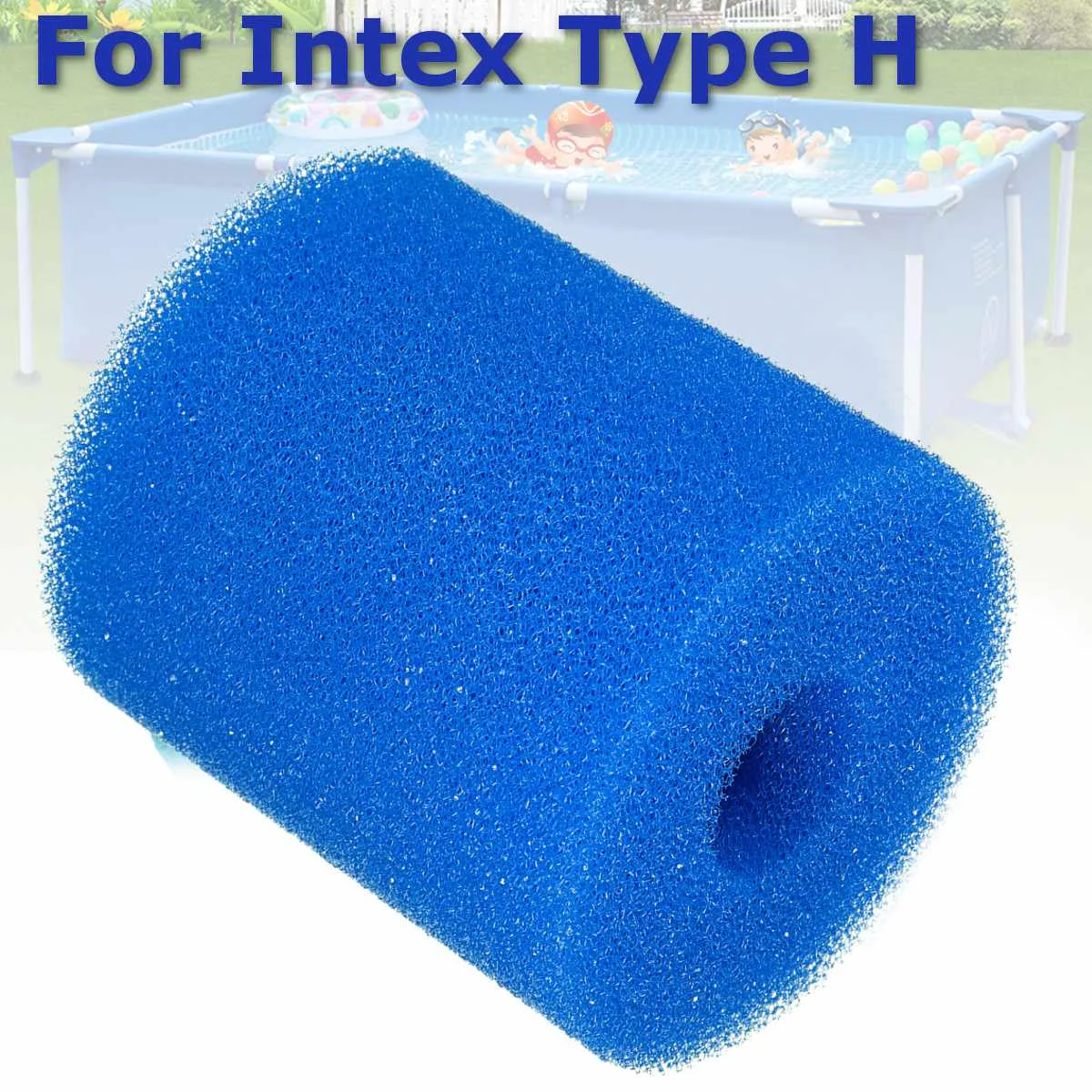 2 размера фильтр для плавательного бассейна многоразовая моющаяся губка для Intex H S1 тип картриджа пена подходит пузырьковый чистый спа - Цвет: Белый