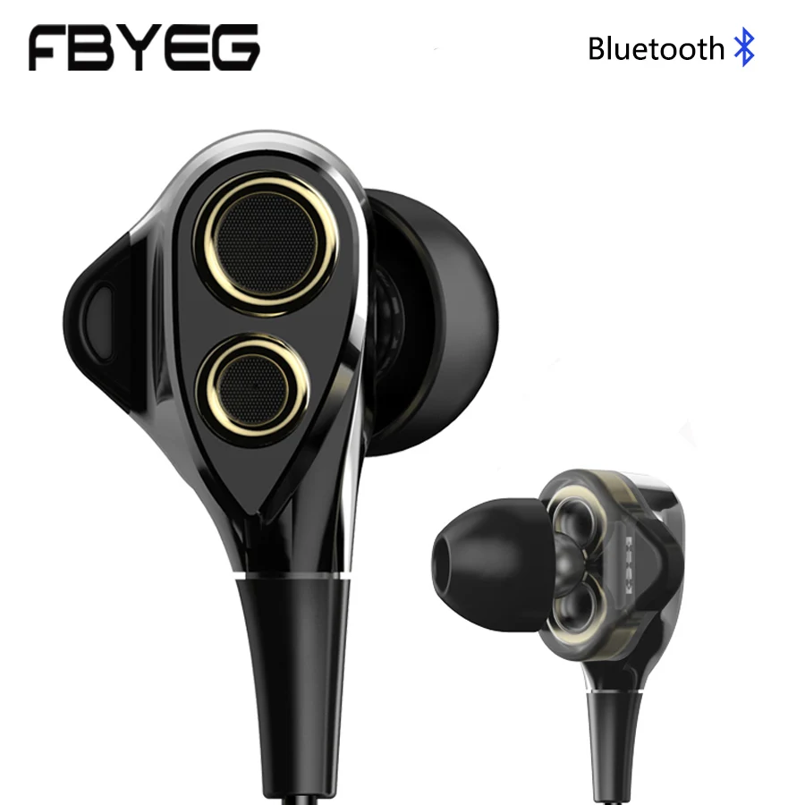 FBYEG DT100 Bluetooth earphone Wireless headphones Bluetooth sport Headset Noise cancelling bass Earbuds with Mic For phone 