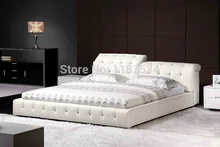 БОЛЬШОЙ мягкая кровать king size PU + ПВХ кожа мягкая кровать C387
