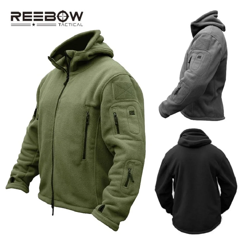 Куртка REEBOW мужская флисовая с капюшоном тактическая теплая зимняя