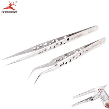 

RDEER Precision Tweezers Hard Thick Stainless Steel Electronics Tweezers Anti-Skid Forceps Medical Makeup Repair Multi Tools