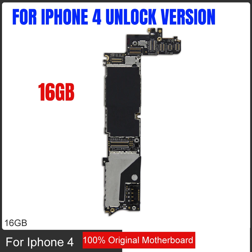 

100% Original & Unlocked for iphone 4 Mainboard,16g For iphone 4 Motherboard with Chips,for iphone 4g Motherbaord Free Shipping