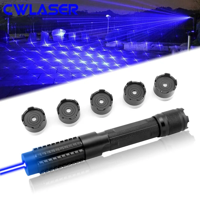 CWLASER 5-в-1 Мощность Фул 1500 МВт/3000 МВт реальные Мощность 450nm фокус Военная Униформа синий сжигание лазер с роскошный чехол(черный