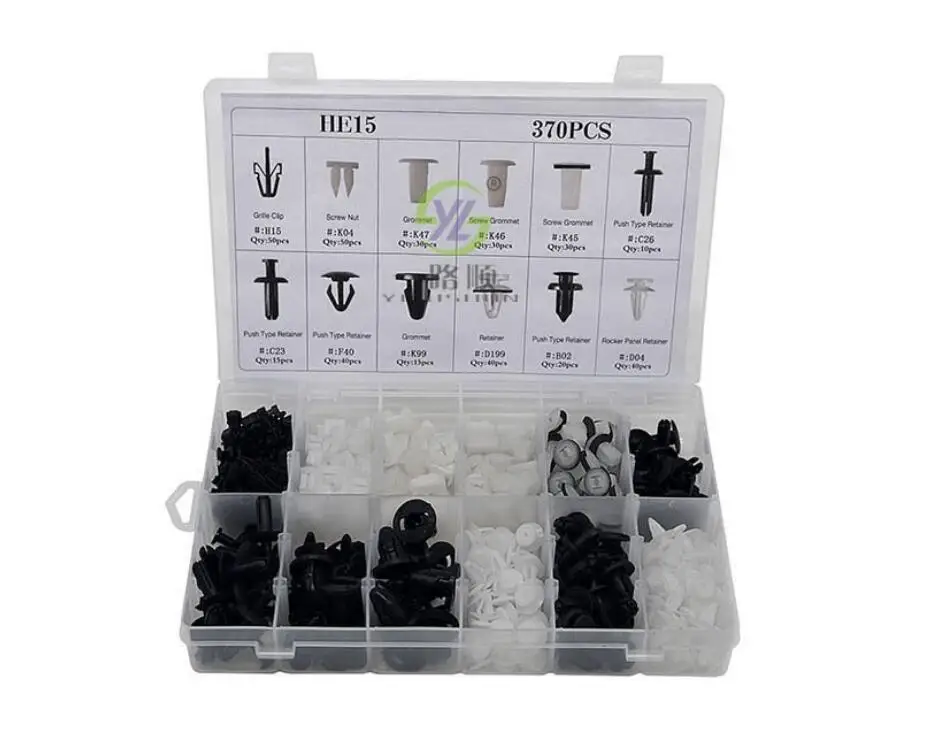 

370PCs/Set Auto Car Body Door Trim Clips Push Retainer Pin Rivet Trim Clip Panel Moulding Assortments Kit For Mitsubishi