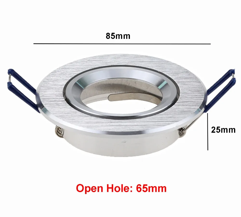 Алюминиевый круглый светодиодный потолочный светильник рамка GU10 MR16 крепление MR16 держатель светодиодный светильник аксессуары 65 мм держатель+ MR16
