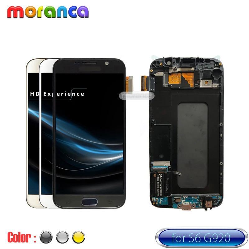 

High Quality S6 LCD Screen for Samsung Galaxy S6 Display with Frame LCD Screen Assembly for Samsung S6 G920 G920A G920F LCD