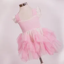Новинка стильный тюль многослойное платье Великолепный розовый белый принцесса Ruffled нерегулярные многослойные платья для девочек