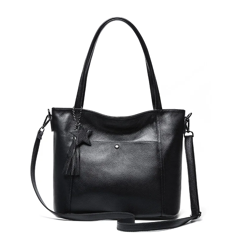 

New Genuine Leather Women Handbag Solid Zipper Soft Shoulder Bag Causal Crossbody Bags