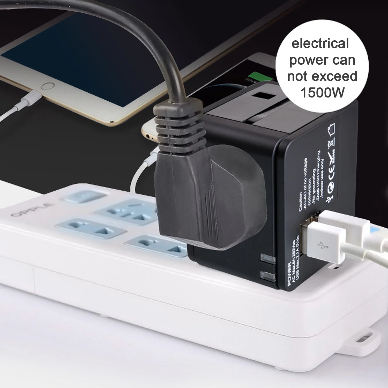 Besegad Международный Универсальный адаптер для путешествий с 2100mA двойным USB портом