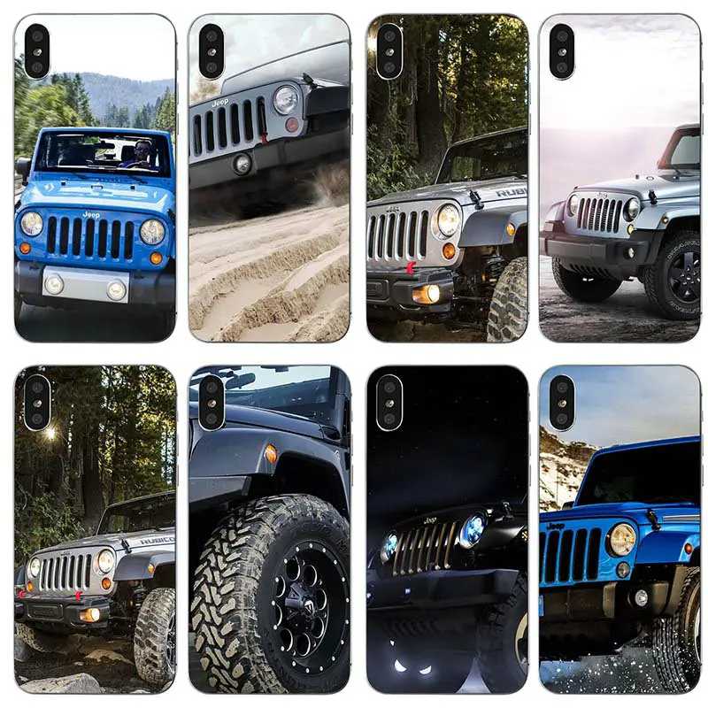 

Soft TPU Mobile Phone Cases Cover for iPhone 8 7 6 6S Plus X XR XS Max 10 5 5S SE 5C 4 4S Coque Bags Red Jeep Wrangler Suv Sport
